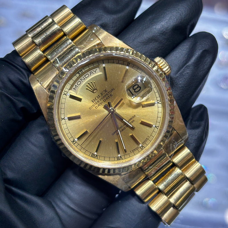 Rolex Day-Date 36mm | 18K Yellow Gold | Champagne Stick Dial, photo 1 of 2