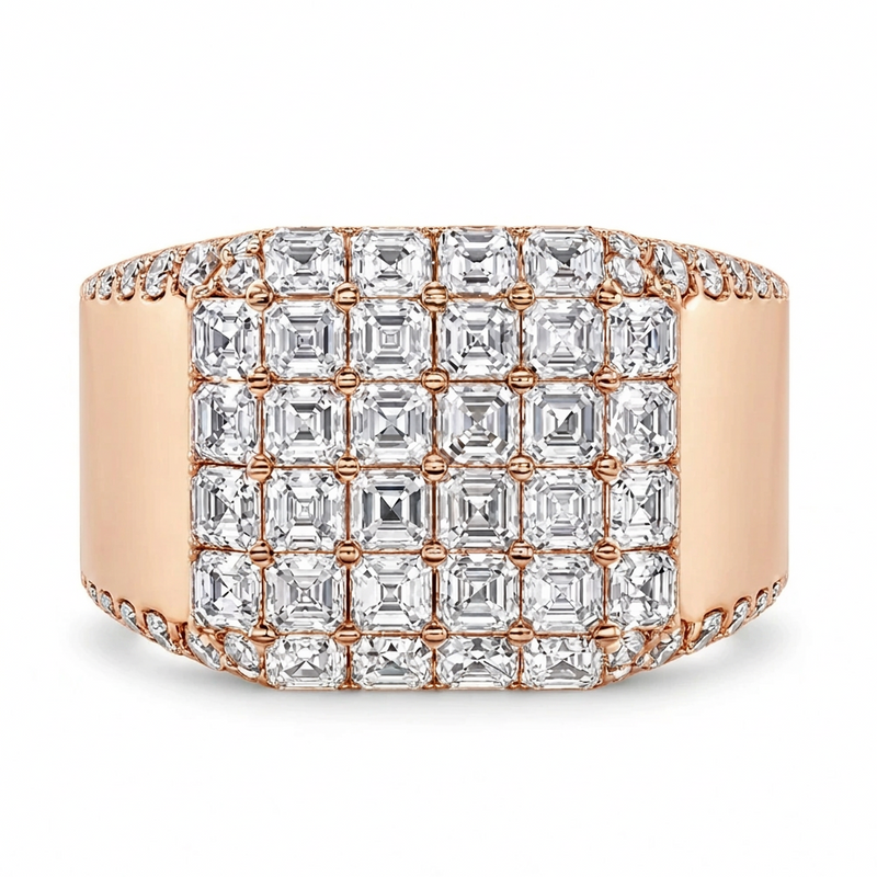 Iced Out Asscher Ring, view 3