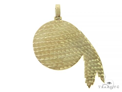 14K Gold Native American Indian Head Diamond Pendant, photo 3 of 7