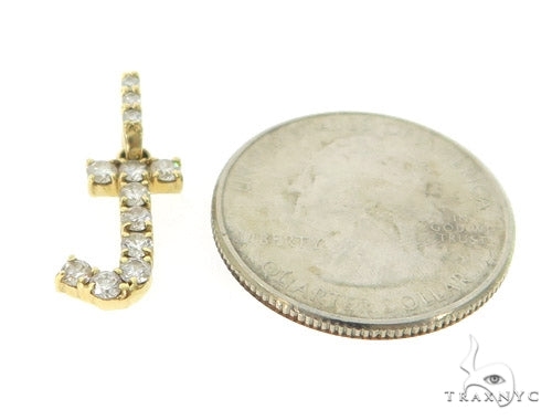 14K Gold J Initial Diamond Pendant, photo 5 of 7