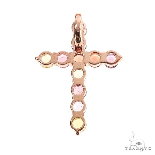 14K Gold Jesse Cakes Sapphire Cross Pendant, photo 4 of 6