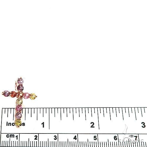 14K Gold Jesse Cakes Sapphire Cross Pendant, photo 5 of 6