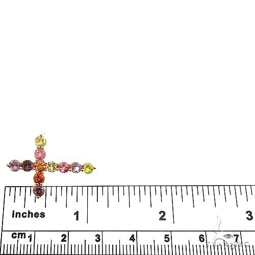 14K Gold Jesse Cakes Sapphire Cross Pendant, photo 6 of 6