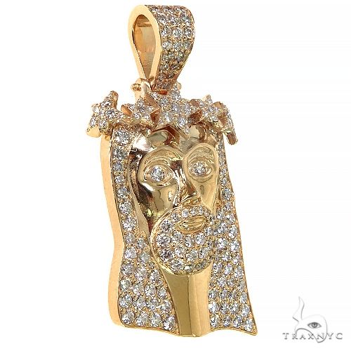 14K Gold Jesus Diamond Pendant with Crown of Stars, photo 8 of 8