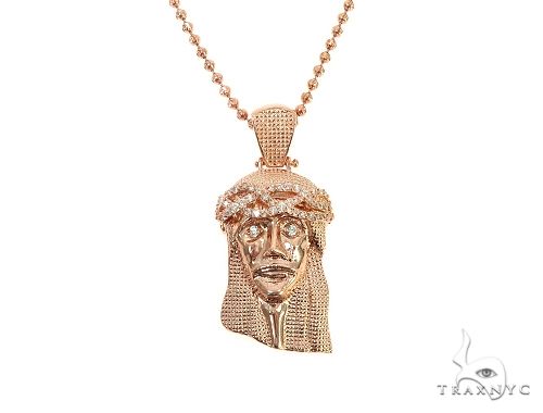 14K Gold Jesus Piece Moon Cut Chain Set, photo 2 of 9