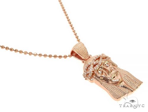 14K Gold Jesus Piece Moon Cut Chain Set, photo 3 of 9
