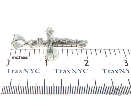 10K White Gold Diamond Cross Crucifix, photo 6 of 7