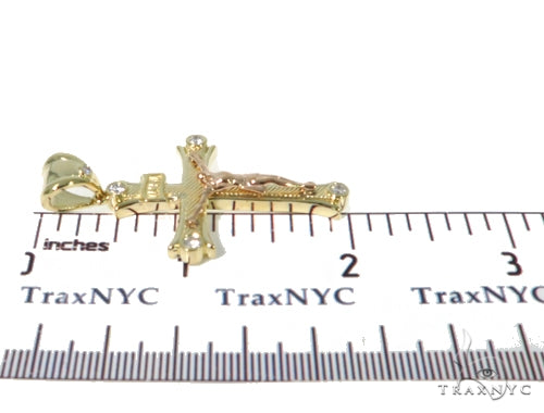 10K Yellow Gold Diamond Cross Crucifix, photo 5 of 5