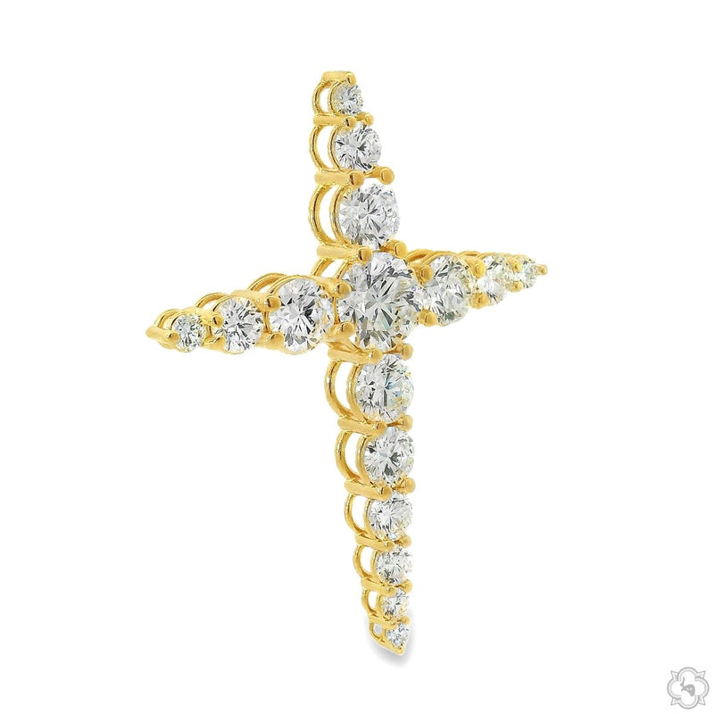 14K Gold Jumbo Lab-Grown Diamond Graduated Cross Pendant, photo 2 of 8