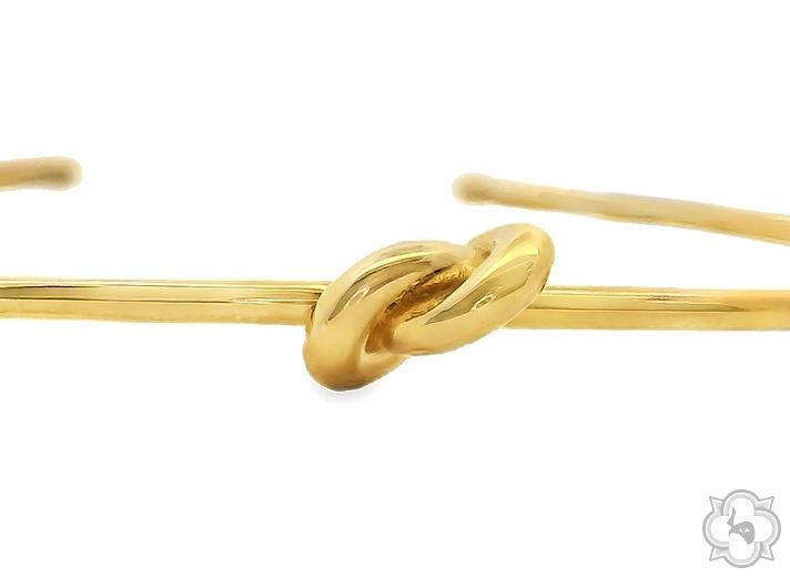 14K Gold Knot Bangle Bracelet, photo 4 of 5
