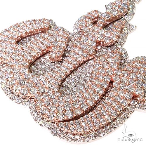 Large 2 Tone Diamond Allah Pendant 67361 - Image 3