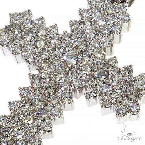 Large white gold cross pendant encrusted with sparkling lab diamonds