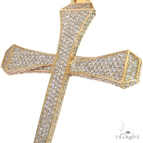 14K Gold Large Diamond Nail Cross, photo 3 of 7