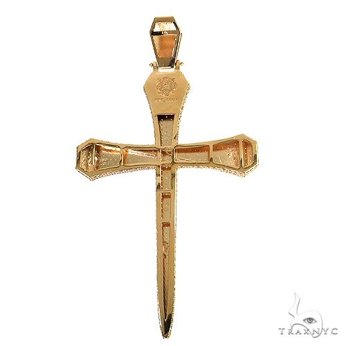 14K Gold Large Diamond Nail Cross, photo 4 of 7