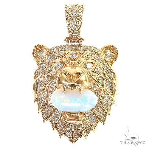 アクセサリー DADA Large Grizzly Bear Opal Diamond Pendant 68854 | TraxNYC