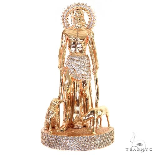 Buy Large St. Lazarus Diamond Pendant 67699 – TraxNYC
