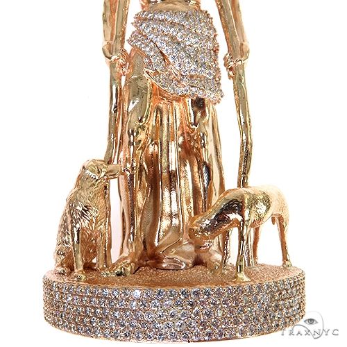 14K Gold Large St. Lazarus Diamond Pendant, photo 4 of 7