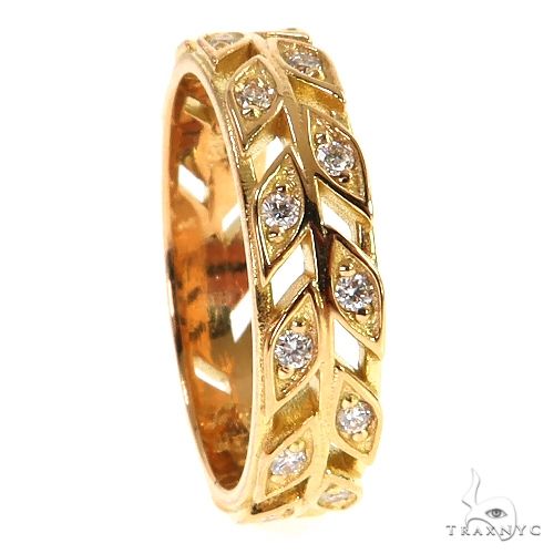 18K Gold Leaf Diamond Eternity Ring, photo 2 of 4