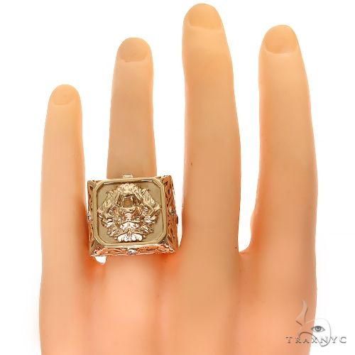 14K Gold Leonardo Da Vinci Lion Ring, photo 5 of 5