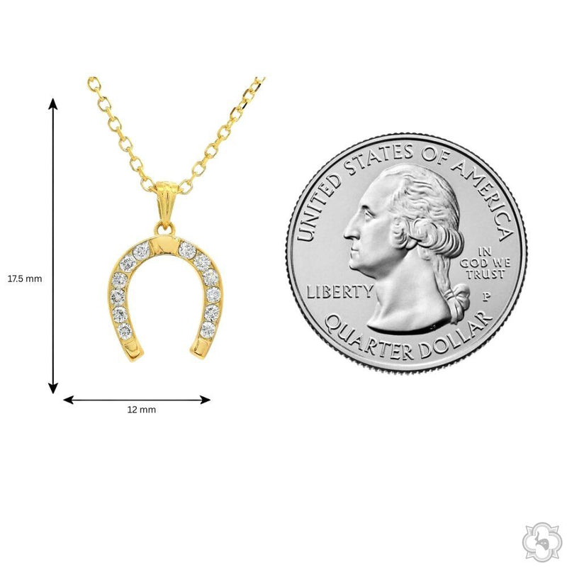 18K Gold Lucky Horseshoe Diamond Pendant, photo 7 of 7