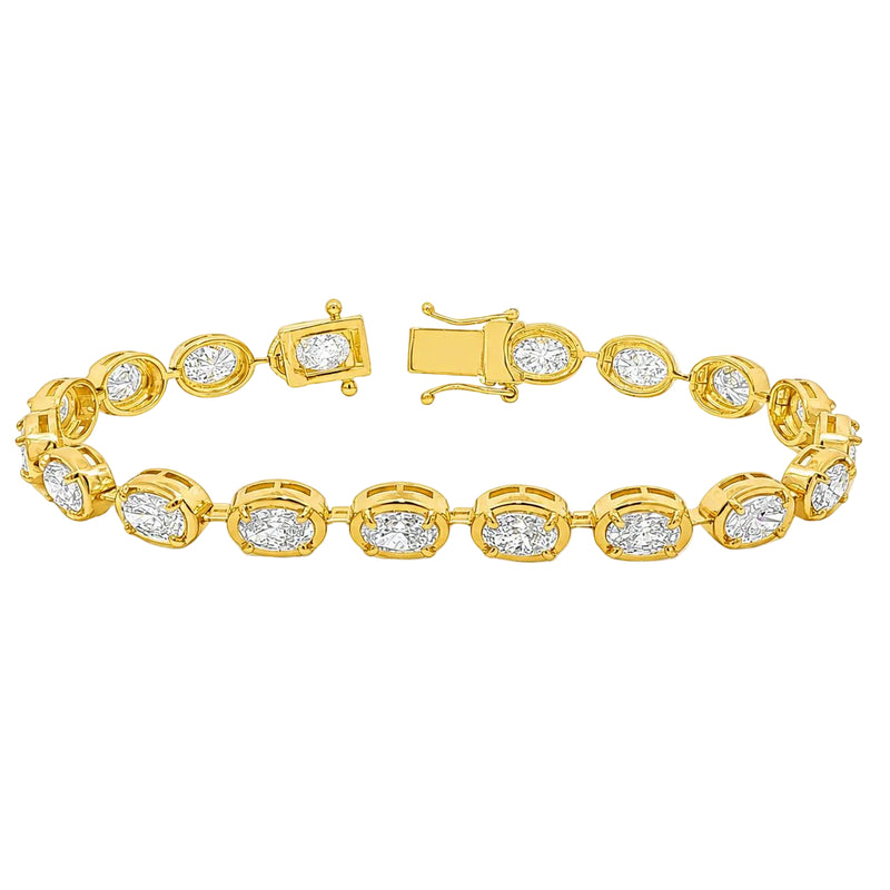 Luxe Oval Tennis Bracelet in 14K gold, view 3