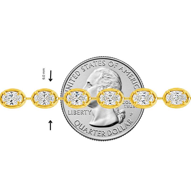 Luxe Oval Tennis Bracelet in 14K gold, view 7