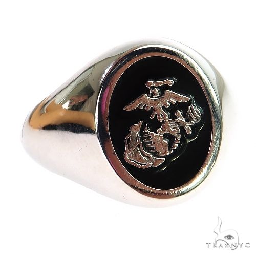 14K Gold Marine Corps Logo Ring