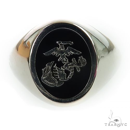 14K Gold Marine Corps Logo Ring, view 2