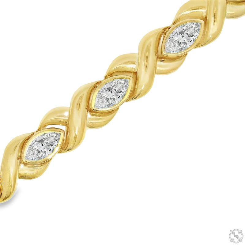 10K Gold Marquise Lab-Grown Diamond Twist Link Bracelet, photo 3 of 8