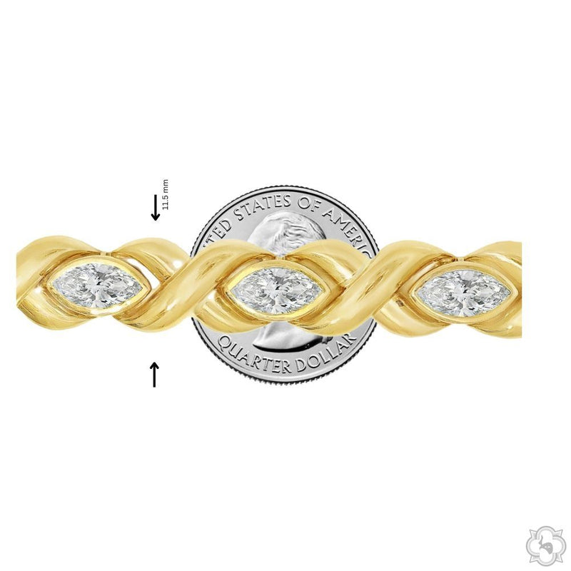 10K Gold Marquise Lab-Grown Diamond Twist Link Bracelet, photo 7 of 8