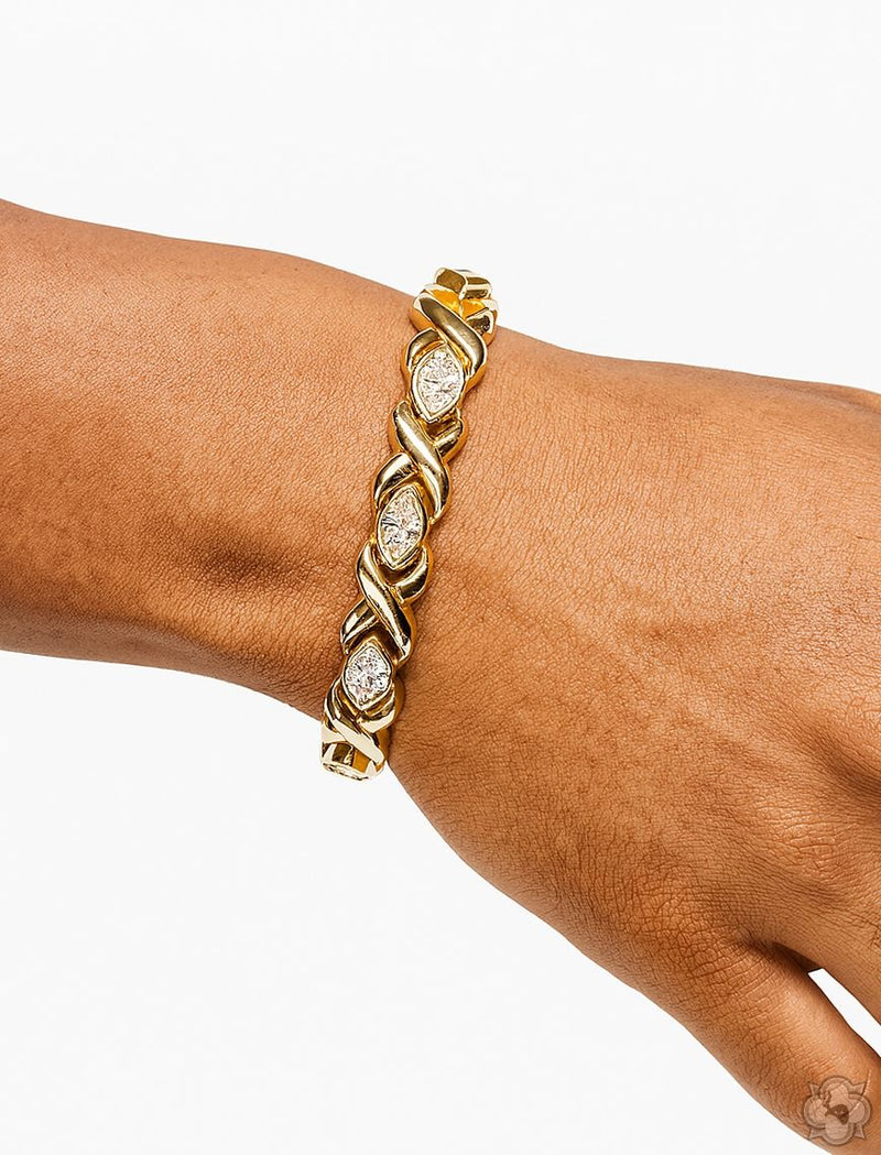 10K Gold Marquise Lab-Grown Diamond Twist Link Bracelet, photo 8 of 8