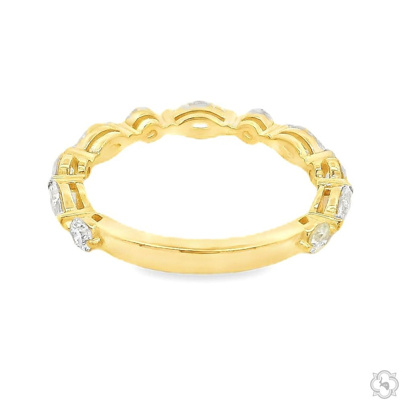 14K Gold Marquise and Round Diamond Semi-Eternity Band, photo 4 of 5