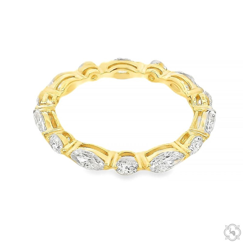 14K Gold Marquise and Round Lab Diamond Eternity Band, photo 4 of 5