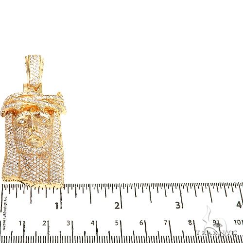 Medium 14K Gold Diamond Jesus Pendant (Lab) 69463 - Image 5