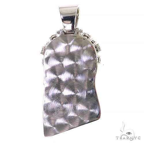 14K Gold Medium Jesus Head Diamonds on The Crown Pendant, photo 5 of 7