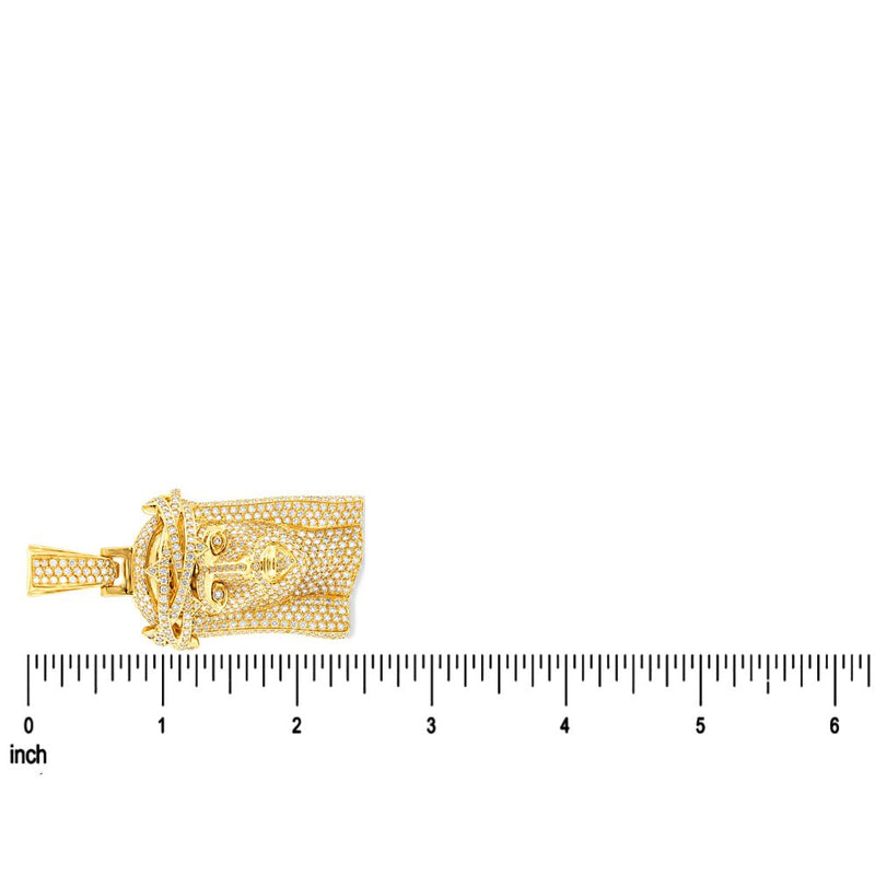 Medium 14K Gold Diamond Jesus Pendant 67778 - TRAX10