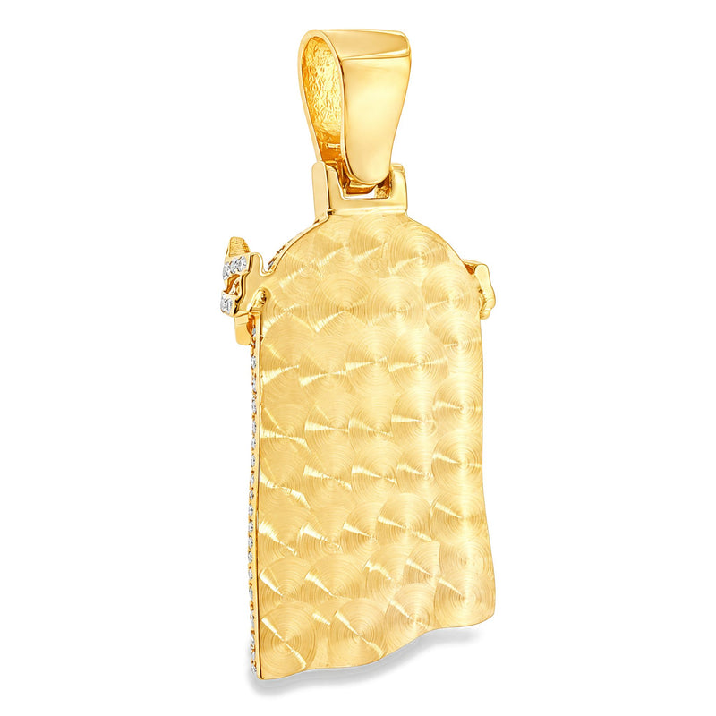 Medium 14K Gold Diamond Jesus Pendant 67778 - TRAX7