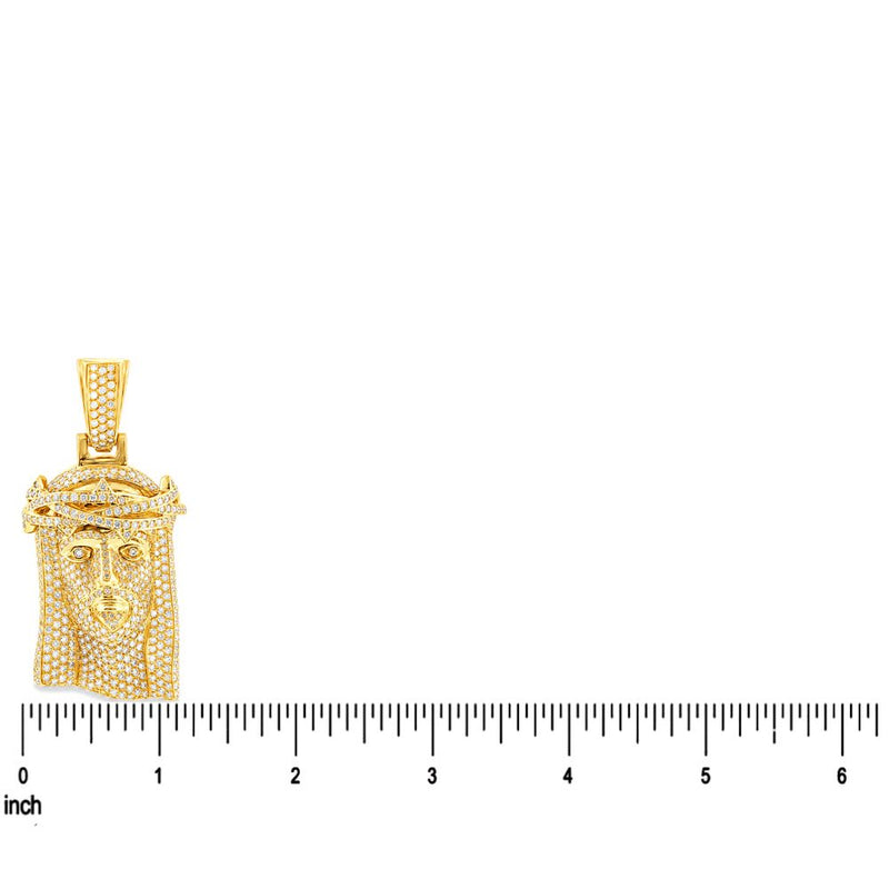 Medium 14K Gold Diamond Jesus Pendant 67778 - TRAX9