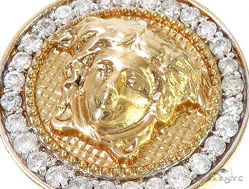 14K Gold Medusa Diamond Pendant, photo 4 of 6