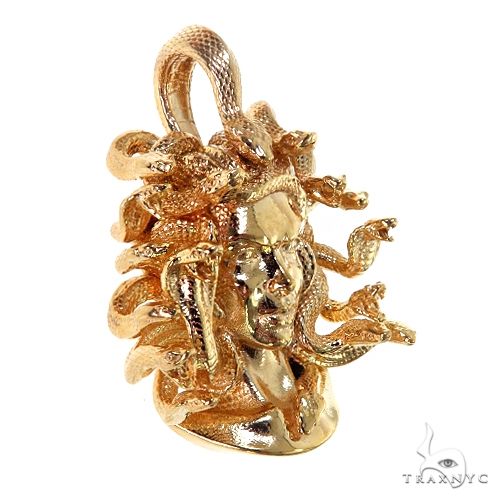 14K Gold Medusa Head Pendant, photo 2 of 7