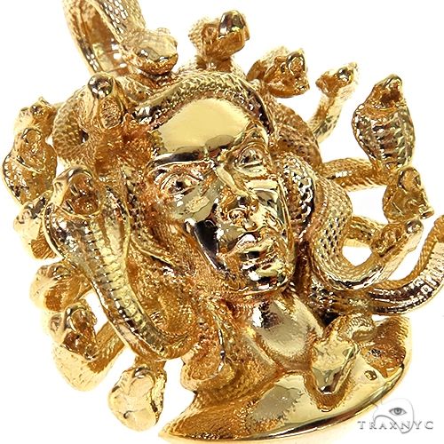 14K Gold Medusa Head Pendant, photo 4 of 7