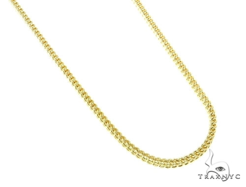 22-inch 4.5mm yellow gold hollow Franco chain with lobster clasp for men