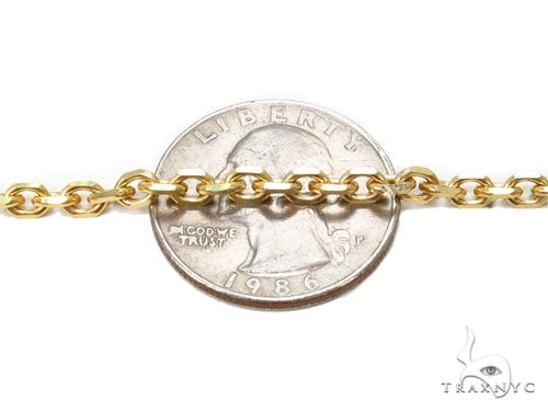Mens 14k Solid Yellow Gold Cable Chain 16 Inches 1.5mm, photo 3 of 6