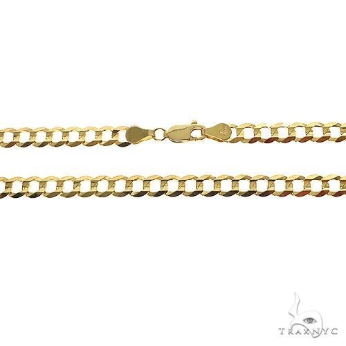 14K Yellow Gold Solid Curb Chain 5.7mm, photo 6 of 8