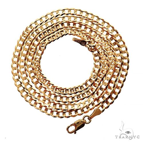Mens 14k Solid Yellow Gold Curb Chain 20 Inches 3.1mm, photo 3 of 5