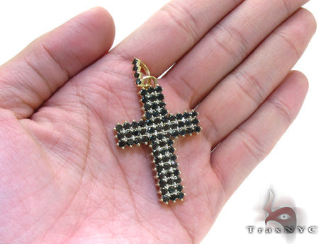 Mens Black Diamond Cross Crucifix 21881 - Image 7