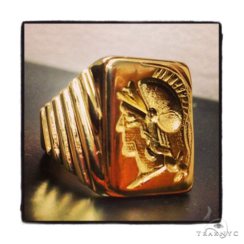Mens 18K Gold Custom Jewelry Gladiator Ring, photo 3 of 6