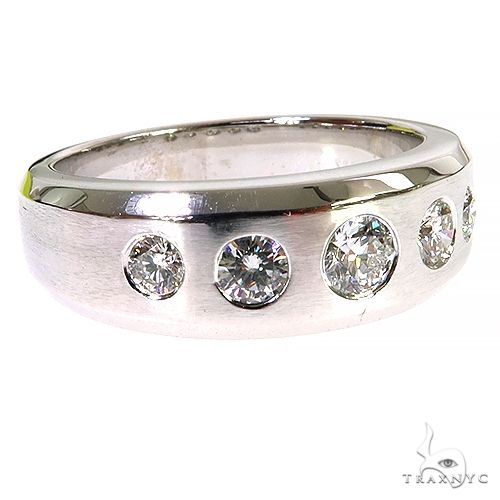 Mens 14K Gold Diamond Wedding Band, photo 2 of 6