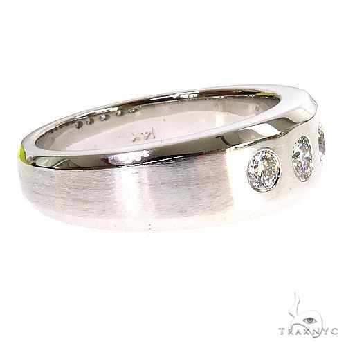 Mens 14K Gold Diamond Wedding Band, photo 3 of 6