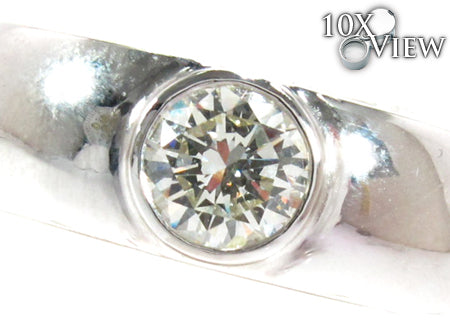 Mens 14K Gold Solitaire Wedding Band, photo 3 of 7